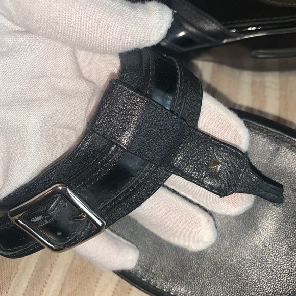 COLE Haan Black Leather Sandals By Nike Air. Sz 10/11 - Picture 3 of 13